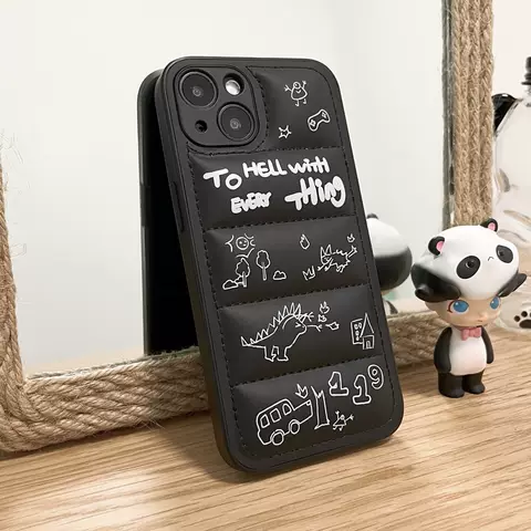 To Hell With Every Thing Puffy Puffer Down Jacket iPhone Phone Cases Covers Trendy Fashionable iPhone XS Max, iPhone XR, iPhone 12, iPhone 12 Pro, iPhone 12 Pro Max, iPhone 11, iPhone 11 Pro Max, iPhone X / iPhone XS, iPhone 13, iPhone 13 Pro, iPhone 13 Pro Max,