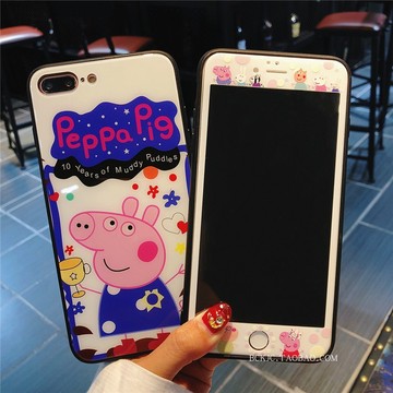 苹果iphone7plus钢化膜全屏8p手机壳玻璃彩膜6s卡通6plus可爱贴膜 苹果iphone7plus钢化膜全屏8p手机壳玻璃彩膜6s卡通6plus可爱贴膜