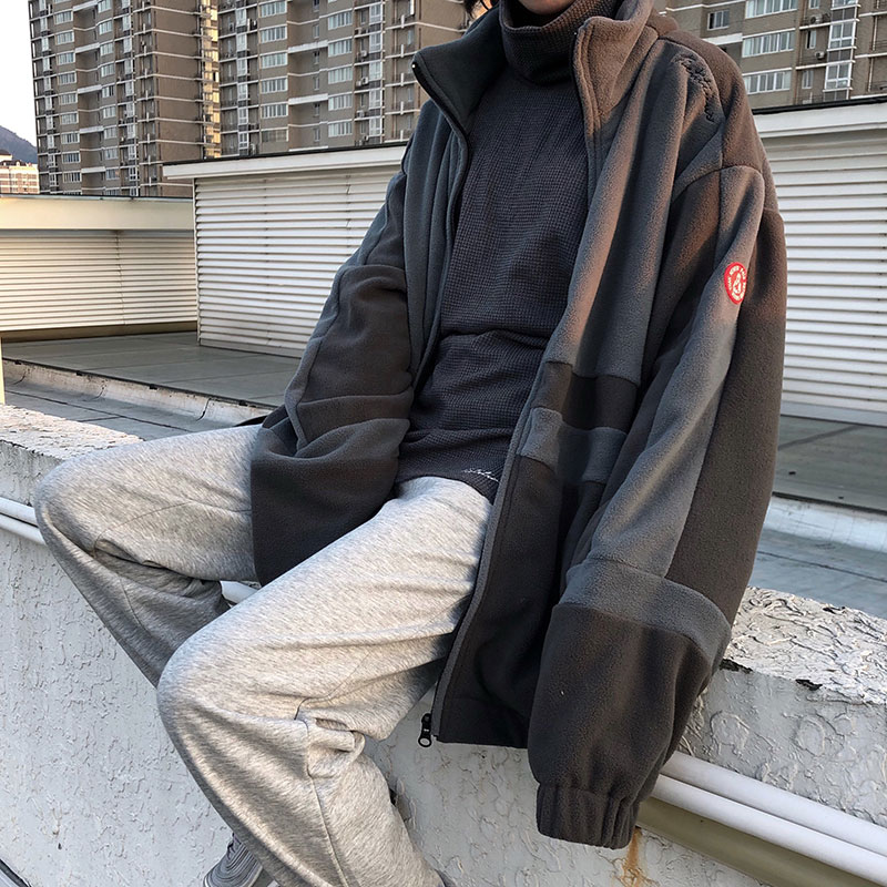 F426 18ss color matching thick fleece Jacket jacket winter couple jacket jacket for men and women