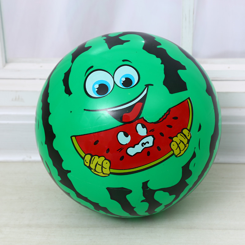 Children's Sports Outdoor Toy Ball Thickened Smiley Face Pattern Watermelon Ball Cartoon Ball Kindergarten Activity Racket Ball