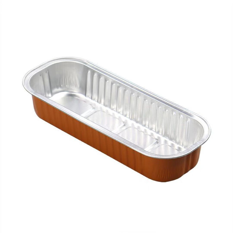 Cake Aluminum Foil Box Rectangular to-Go Box Baking Baked Durian Cake Cheese Box Aluminum Foil Baking-Resistant Tin Tray with Lid
