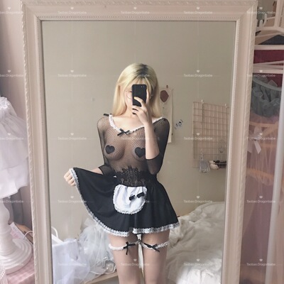 Dragonbabe Don't Call Me Angel 透视女仆网衣套装 卖家秀