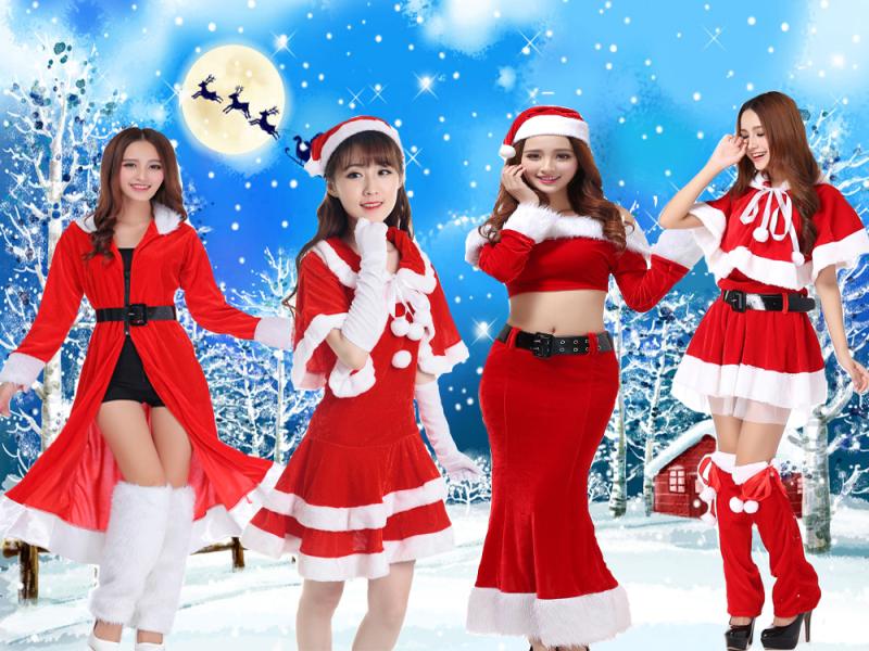 新款聖誕裝民族舞臺演出服角色扮演聖誕女王派對服裝毛絨聖誕服