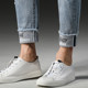 Thin stretch jeans for men in summer, light color, with holes in them Thin stretch jeans for men in summer, light color, with holes in them