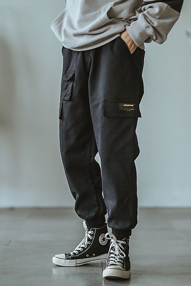 Hey Ma seven original Japanese retro spring and autumn men's small feet tooling loose multi-pocket casual pants tide beam couple