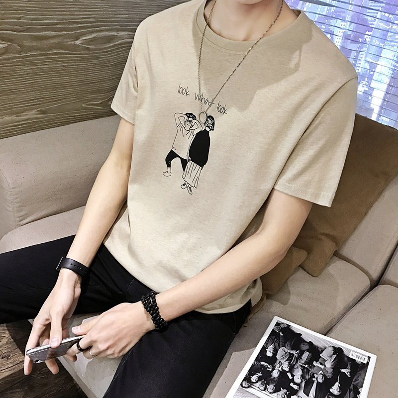 l'été hommes de t-shirts pour les étudiants short sleeve crew neck slim fit t-shirt demi-manches vêtements de l'adolescence creux chemise marée tops l'été hommes de t-shirts pour les étudiants short sleeve crew neck slim fit t-shirt demi-manches vêtements de l'adolescence creux chemise marée tops