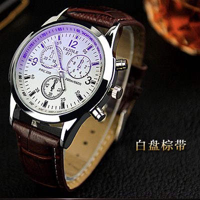 品质男士时尚潮流手表 韩版复古夜光石英表 学生皮带休闲时装腕表