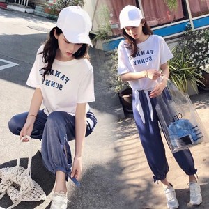 网红两件套装运动服女2019新款夏季时尚韩版休闲宽松春秋港味bf潮