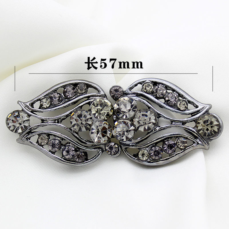 Fur Coat Buttons Rhinestone Drill Buckle Decoration a Pair of Buckles All-Match Women's Fur Metal Duck Mouth Buckle Snap Fastener Cheongsam Button