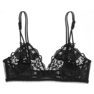少女美屋欧美bralette无钢圈文胸性感超薄款无海绵三角杯蕾丝内衣-淘宝网