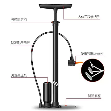打气筒自行车家用小型高压便携式电动电瓶车[20元优惠券]-寻折猪