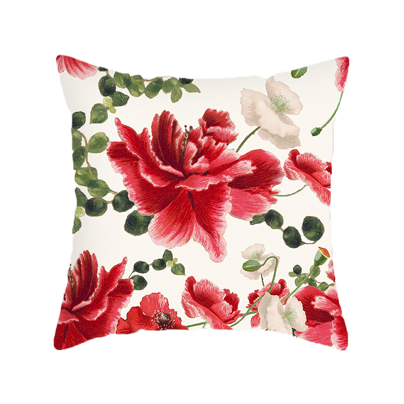 Nordic Pastoral Plants Flower Pillow New Fresh Car Cushion Backrest Cushion Bay Window Sleeping Square