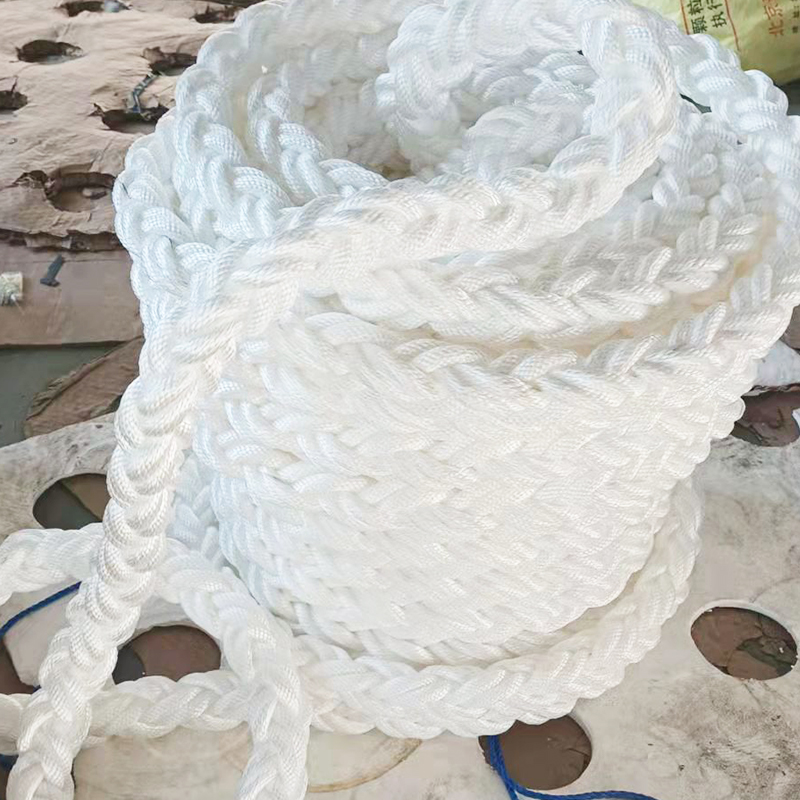 Eight-Strand Polypropylene Polyester Nylon Polymer Braided Hair Rope High Strength Vessel Mooring Rope 406080mm Manufacturer Production
