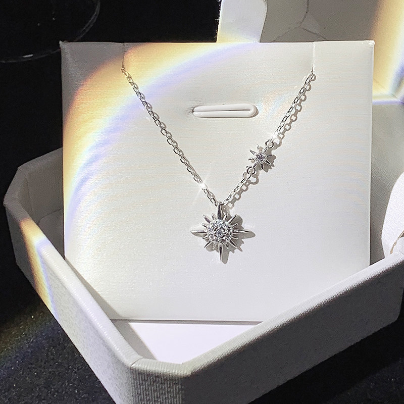 Sterling Silver Sunflower Necklace Luxury Pendant For Women_voghion.com