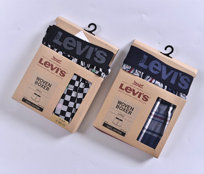 专柜正品 Levis 男士格子宽松平角内裤 37524-0034-0037原单