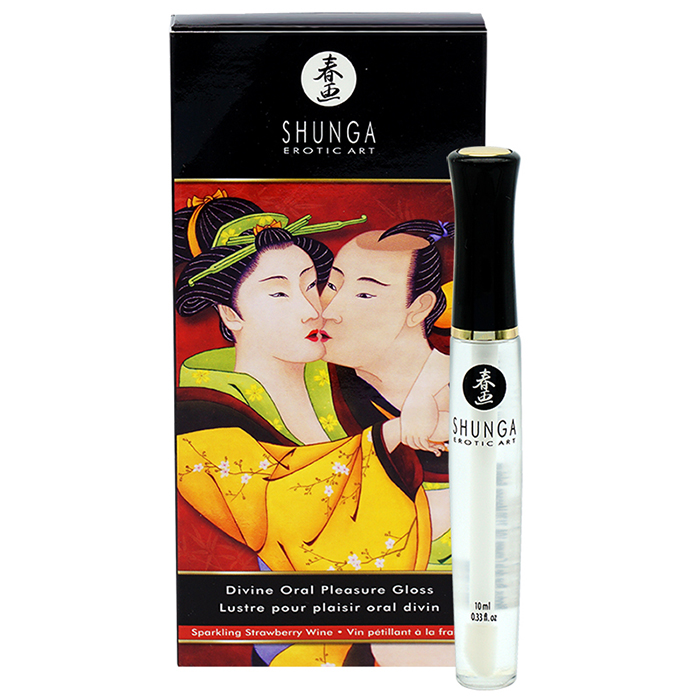 Блеск для губ 3 в 1 Shunga Oral Pleasure Gloss Клубника с шампанским, 10 мл 7900s - SHUNGA  - Оральные смазки - Купить