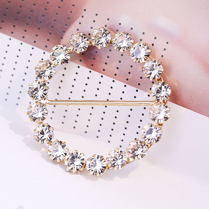 High-Grade Rhinestone Clothes Corner Knot Buckle Belt Decorative Diamond Buckle Retaining Ring Silk Scarf Decorative Buckle Glass Rhinestone Ornament Buckle