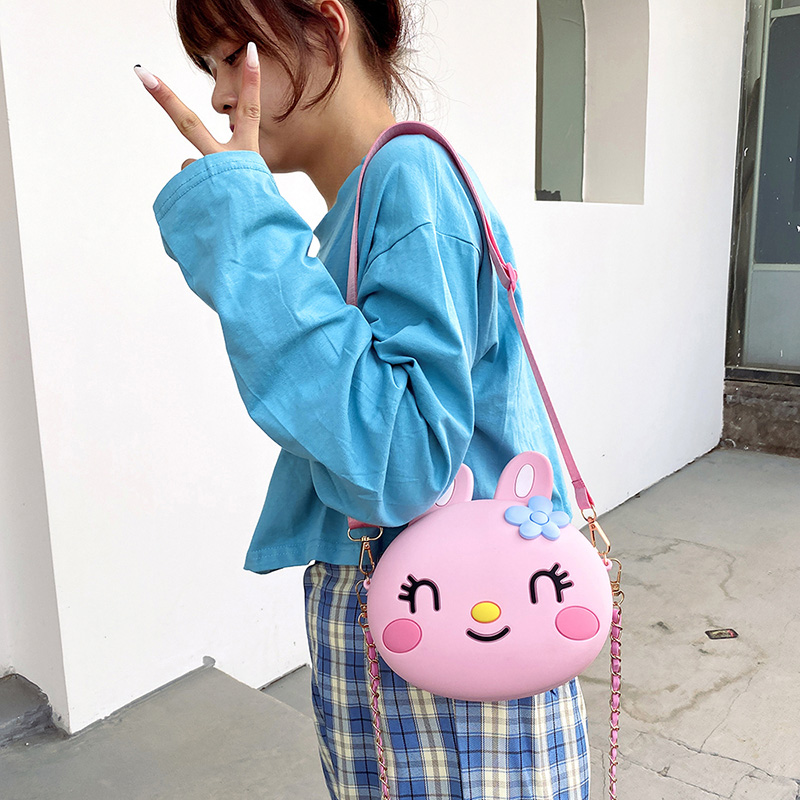 Korean Style Rabbit Bag Girl Versatile Silicone Bag Mobile Phone Bag Shoulder Messenger Bag Children's Bags Trendy Shoulder Bag