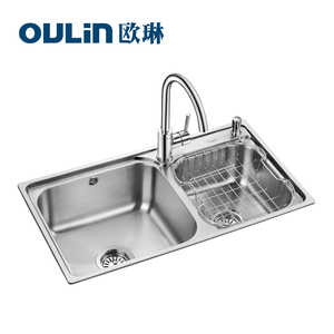 Oulin/欧琳 304不锈钢 双槽厨盆水槽套餐 OLWG