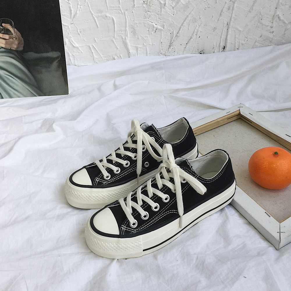 des années 1970, les étudiants version coréenne de l'harajuku ulzzang fond épais chaussures de toile de femmes automne / ins ultra-feu port planche de vent chaussures de hip-hop de la marée des années 1970, les étudiants version coréenne de l'harajuku ulzzang fond épais chaussures de toile de femmes automne / ins ultra-feu port planche de vent chaussures de hip-hop de la marée