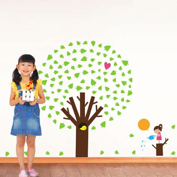 批发大量现货墙贴画客厅幼儿园教室布置儿童房卧室特大常青树7120