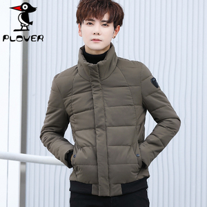 Plover棉衣男棉服外套立领2018秋冬季新款纯色修身休闲潮男士韩版