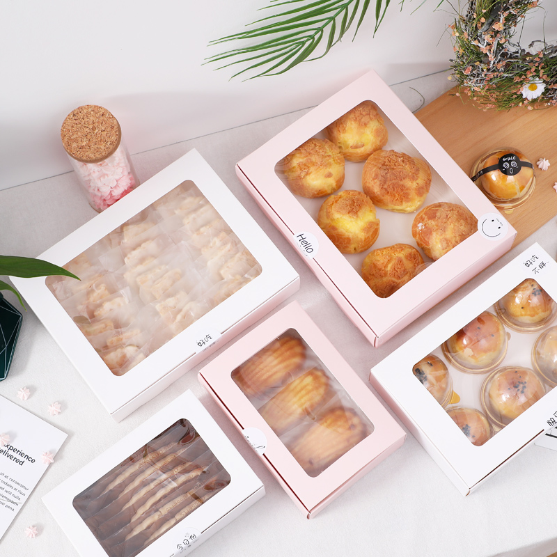 Picnic Afternoon Tea Snack Daifuku Egg Yolk Crisp Hug Roll Box Macaron Puff Snowflake Crisp Packing Box