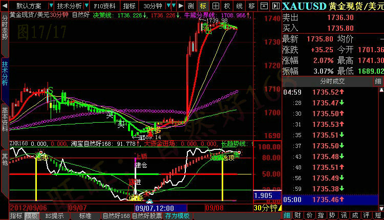 自然好168黄金白银现货外汇股指期货原油 股票软件技术指标