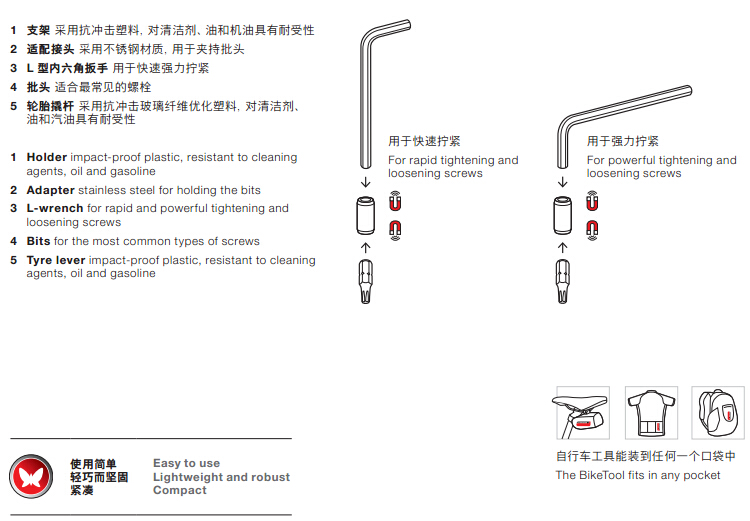 进口瑞士PB 470.Green 扳手改锥维修自行车工具套装