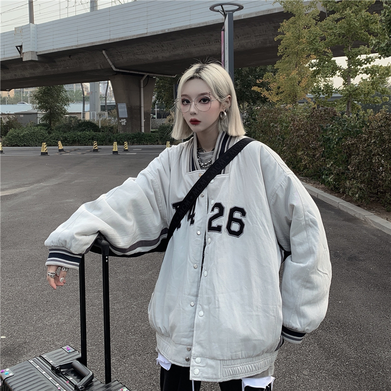 Liberty Kostume autumn and winter army green national tide couple loose men and women retro jacket tooling jacket male