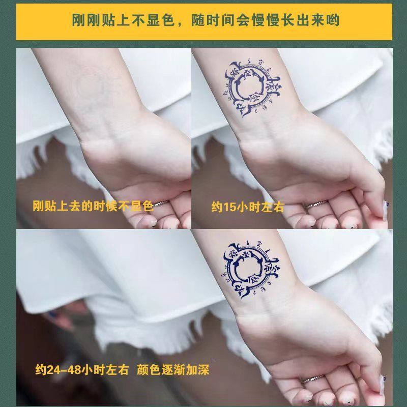 Bow Herbal Tattoo Sticker Waterproof and Durable Ins Wind Dark Collarbone Men and Women Pattern Social Realistic Non-Reflective