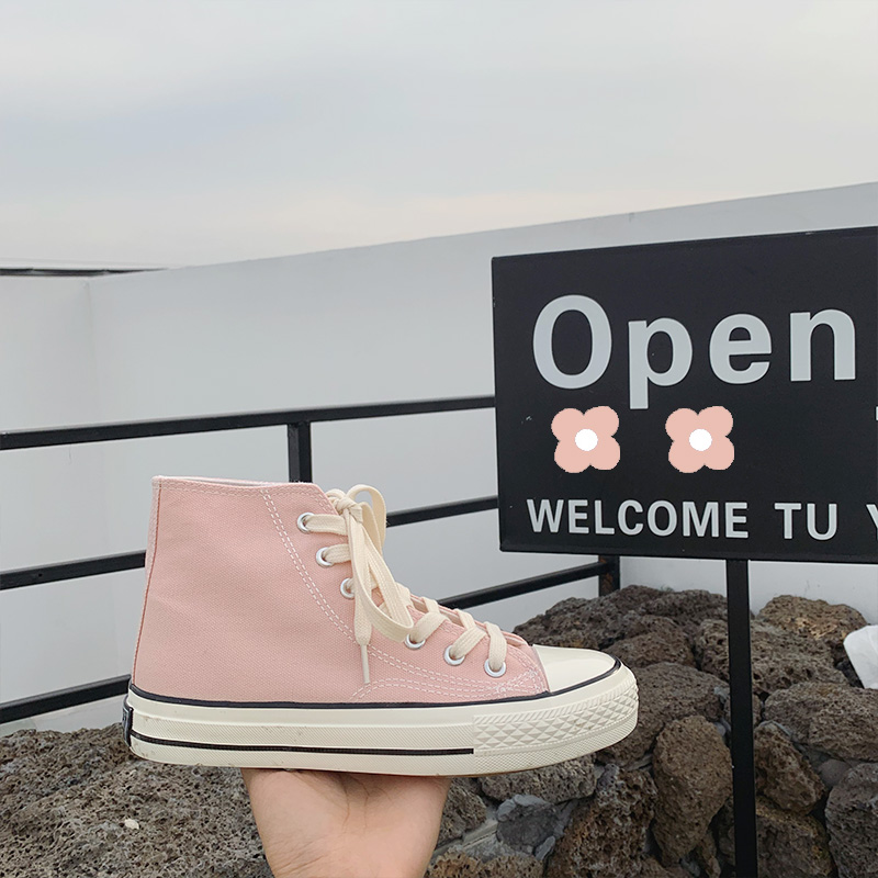 cerise rose hi-top chaussures de toile de la femelle version coréenne de joker étudiant ulzzang marée conseil chaussures port de l'air de chaussures de 2019 nouveau cerise rose hi-top chaussures de toile de la femelle version coréenne de joker étudiant ulzzang marée conseil chaussures port de l'air de chaussures de 2019 nouveau