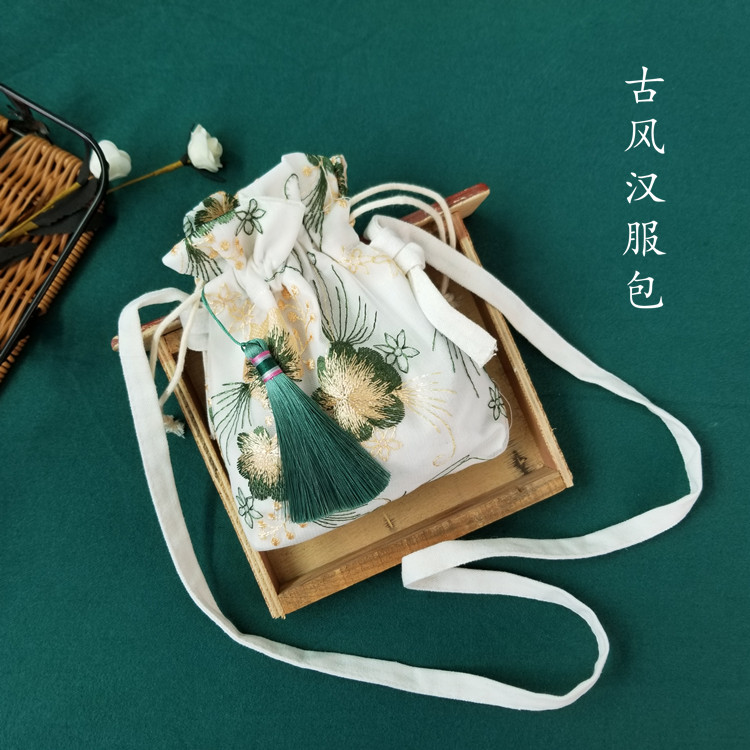 New Mori small bag ancient style Hanfu bag Chinese style fairy embroidered crossbody bag shoulder bag with costume cloth purse