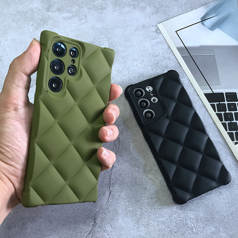 3D Diamond Pattern Airbag Corner Protection Silicone TPU S22, S22 Plus, S22 Ultra, S21, S21 Plus, S21 Ultra Samsung Phone