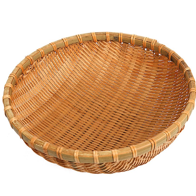 handmade bamboo basket bamboo woven products bamboo dustpan fruit dish washing laundry list to receive a bamboo basket sieve drop steamed bread, steamed bread