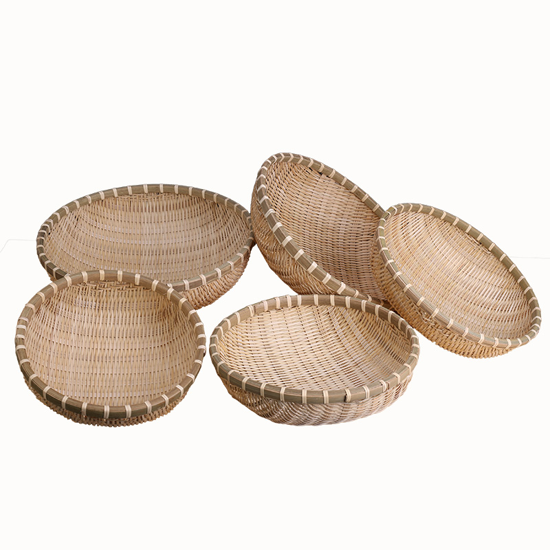 receive fine bamboo weaving baskets of dim sum basket basket CaiKuang round dustpan snacks basket basket of bamboo weaving the popurality of bamboo flat bag mail