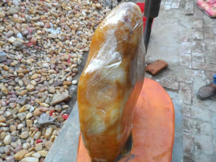 新疆戈壁玉金丝玉原石摆件 观赏石 乌尔禾宝石光原石