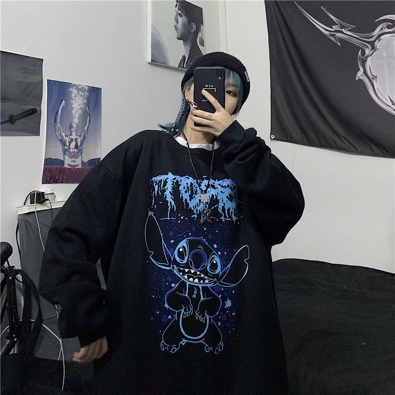 【拍三件】宽松圆领加绒加厚卫衣-时时淘