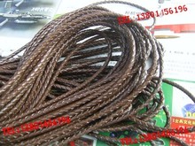 4mm 四编织牛皮绳/真皮绳·咖啡色 22元/米DIY配件刀尾绳