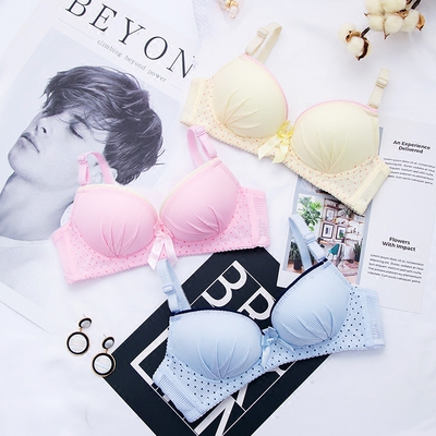 【2件装】内衣女无钢圈学生高中可爱甜美日系小胸聚拢文胸罩夏季-淘宝网