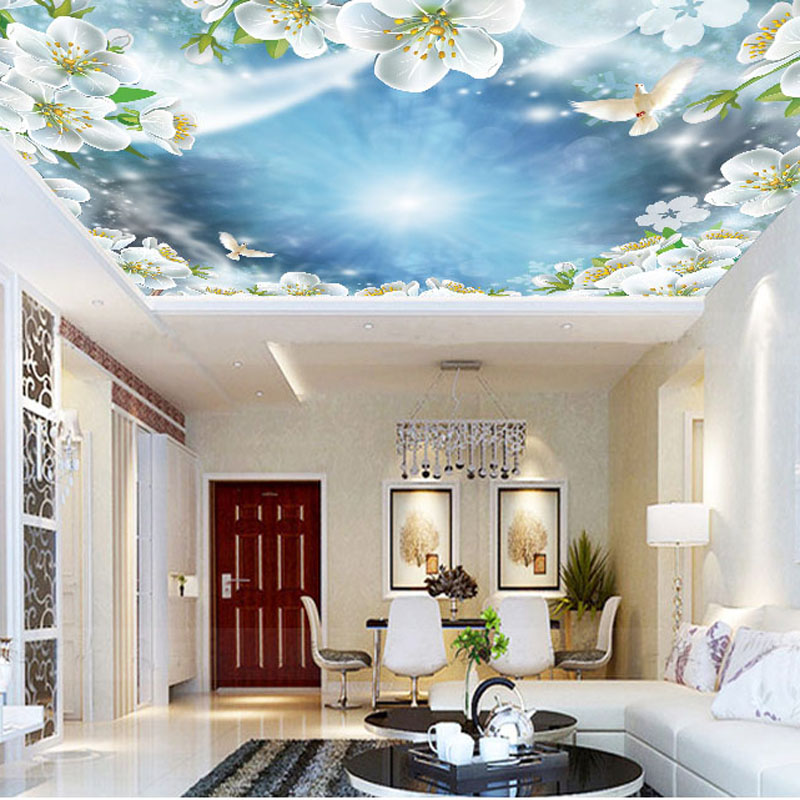 Himlen er loftet børn soveværelse loft tapet 3d sky vægmaleri ...