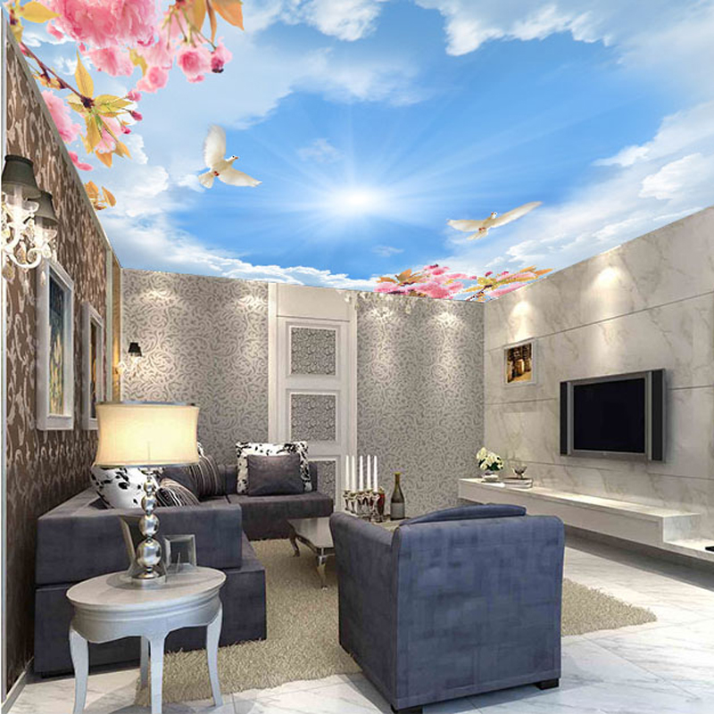 Himlen er loftet børn soveværelse loft tapet 3d sky vægmaleri ...
