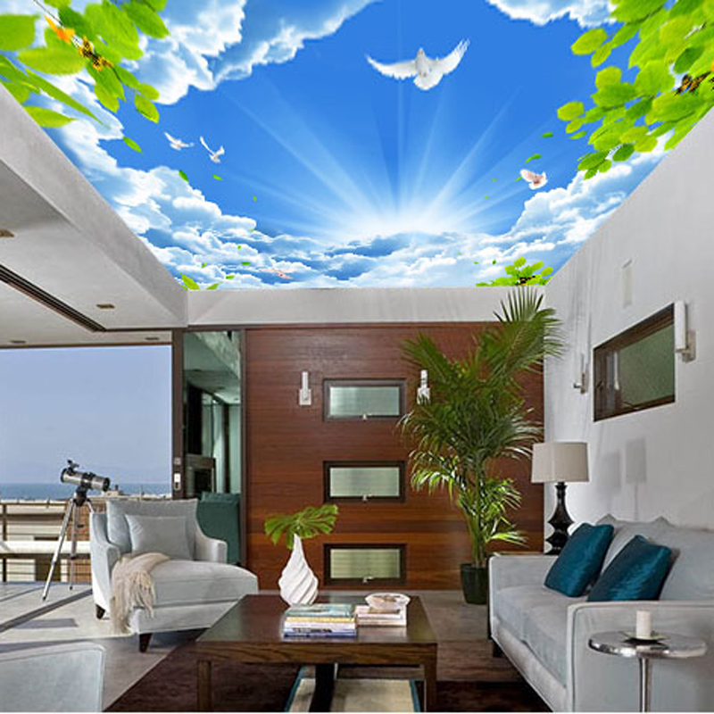 Himlen er loftet børn soveværelse loft tapet 3d sky vægmaleri ...