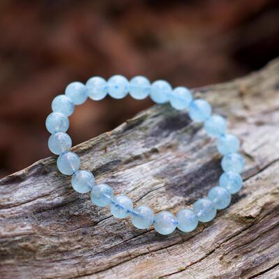 大风车天然海蓝宝手链巴基斯坦海蓝宝水晶手链