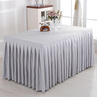酒店纯色桌布桌裙桌罩台裙婚庆签到台桌裙会议桌裙