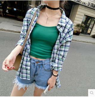 2017春夏季新款韩版纯色高腰磨毛边修身牛仔短裤女休闲热裤学生潮