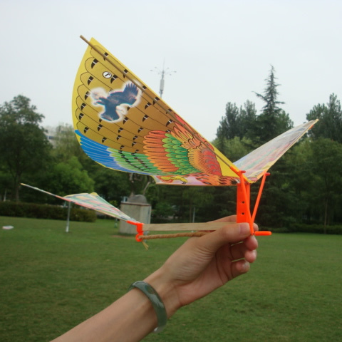 飞鸟玩具批发 308成品 橡皮筋动力飞机扑翼机模型diy动手 15g