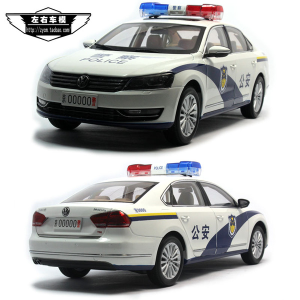 上海大众原厂 1:18 大众新帕萨特警车 公安 passt 合金汽车模型