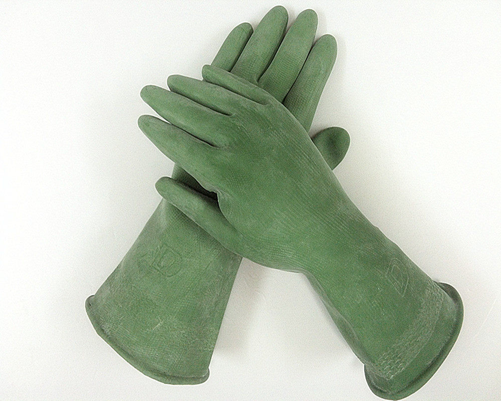 丁基橡胶防化手套绿色丁基尼龙抗强酸强碱防硫酸溶剂耐磨