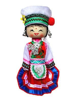 贵州苗族手工六一节礼物木制苗娃娃手工礼品工艺套娃特色正品白族